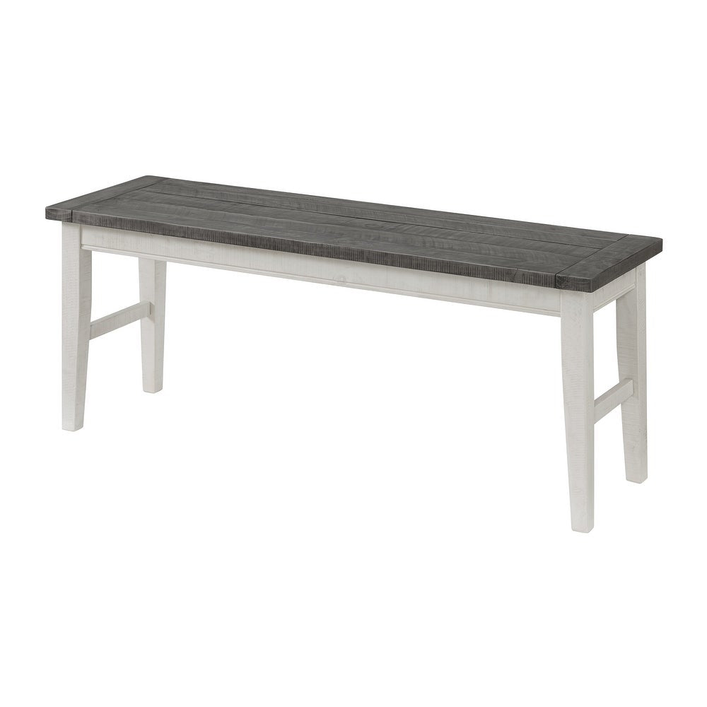 Monterey 45" Solid Wood Dining Bench, White Stain and Grey by Martin Svensson Home