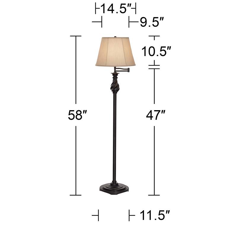 Restoration Bronze Swing Arm Floor Lamp by Regency Hill