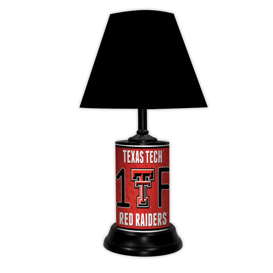 NCAA 18-inch Desk/Table Lamp with Shade, #1 Fan with Team Logo - Texas Tech Red Raiders - 18x10x10