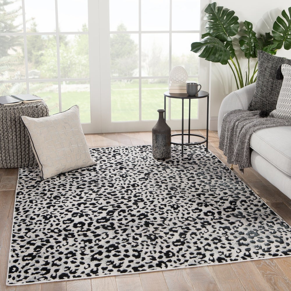 Bellamy Power-loomed Gray/ Black Soft Area Rug