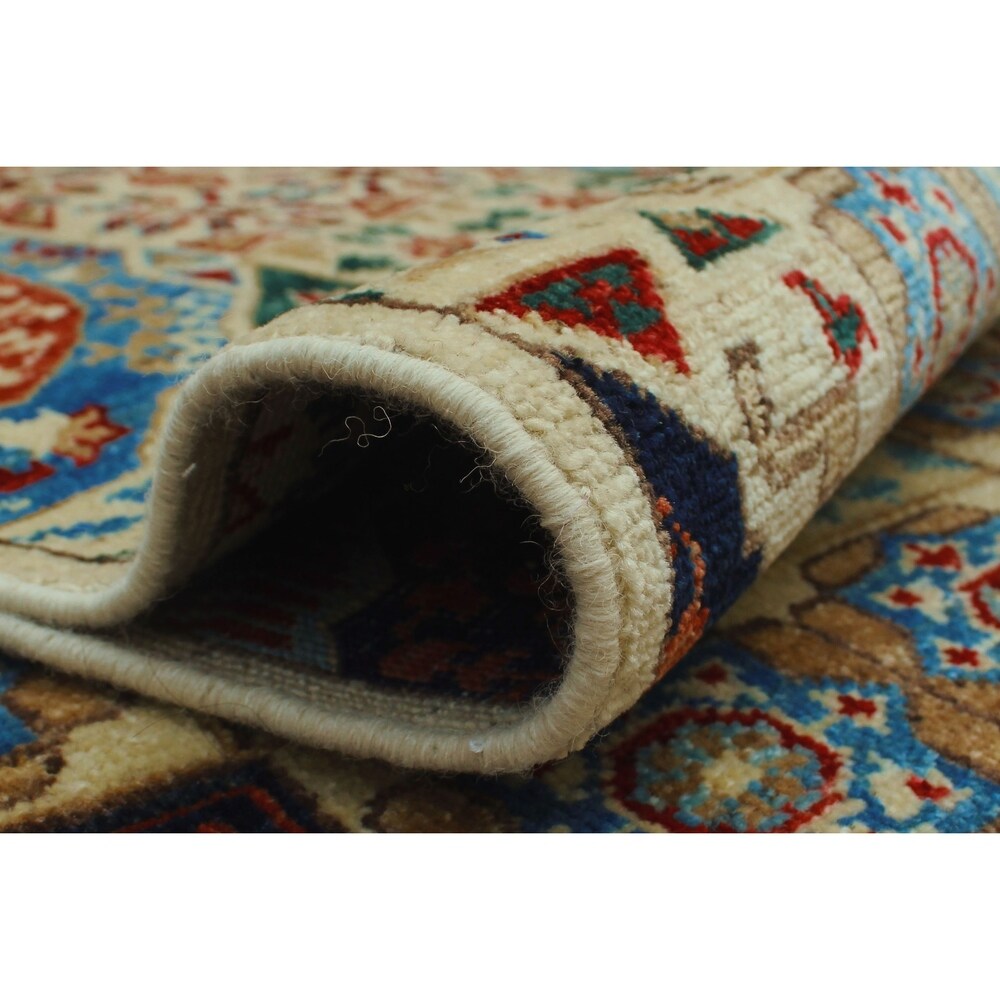 Aria Fine Chobi Johnie Ivory/Blue Soft Area Rug