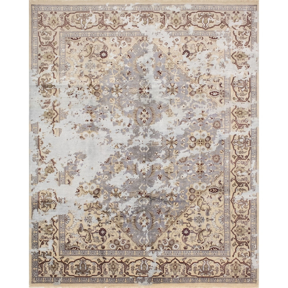 Fine Erase Khurshid Ivory/Blue Soft Area Rug