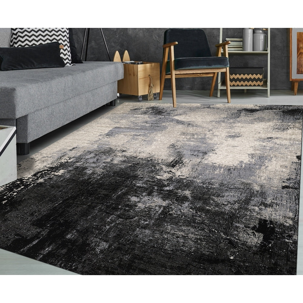 Lagoon Alice Distressed Abstract Modern Soft Area Rug