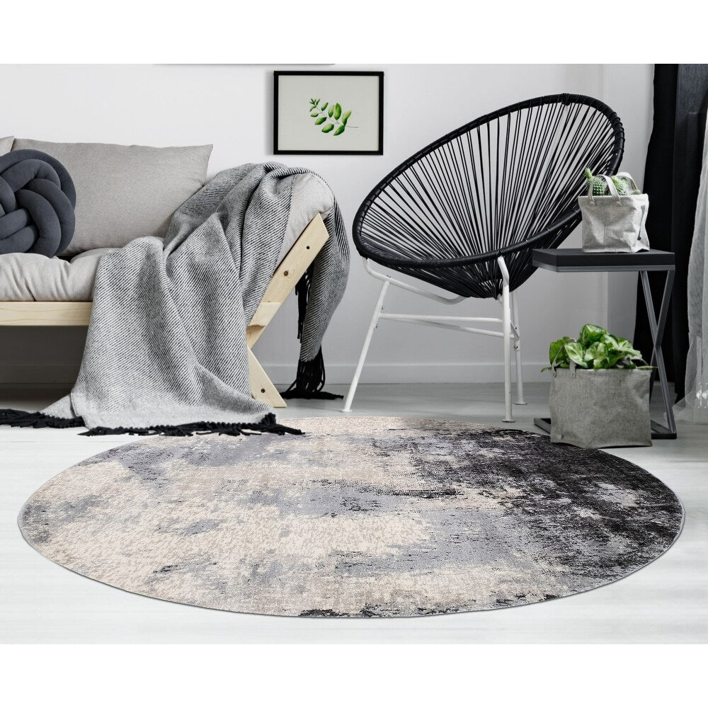 Lagoon Alice Distressed Abstract Modern Soft Area Rug