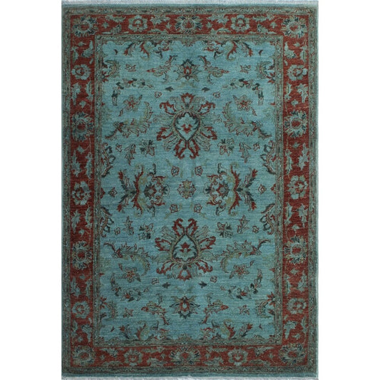 Overdyed Hurit Lt. Blue/Rust Soft Area Rug