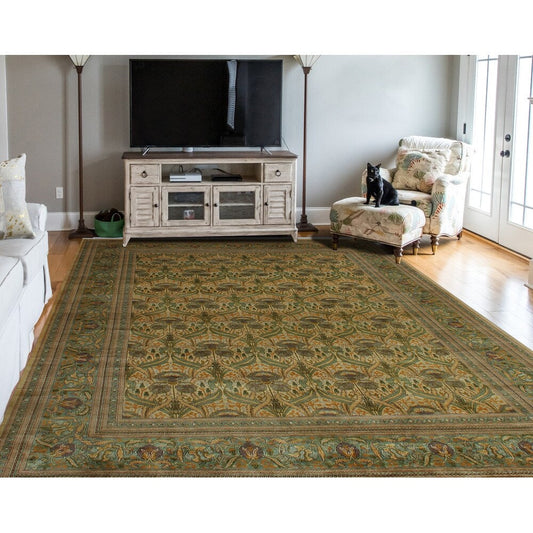 Pak-Persian Humjoli Beige/Green Soft Area Rug