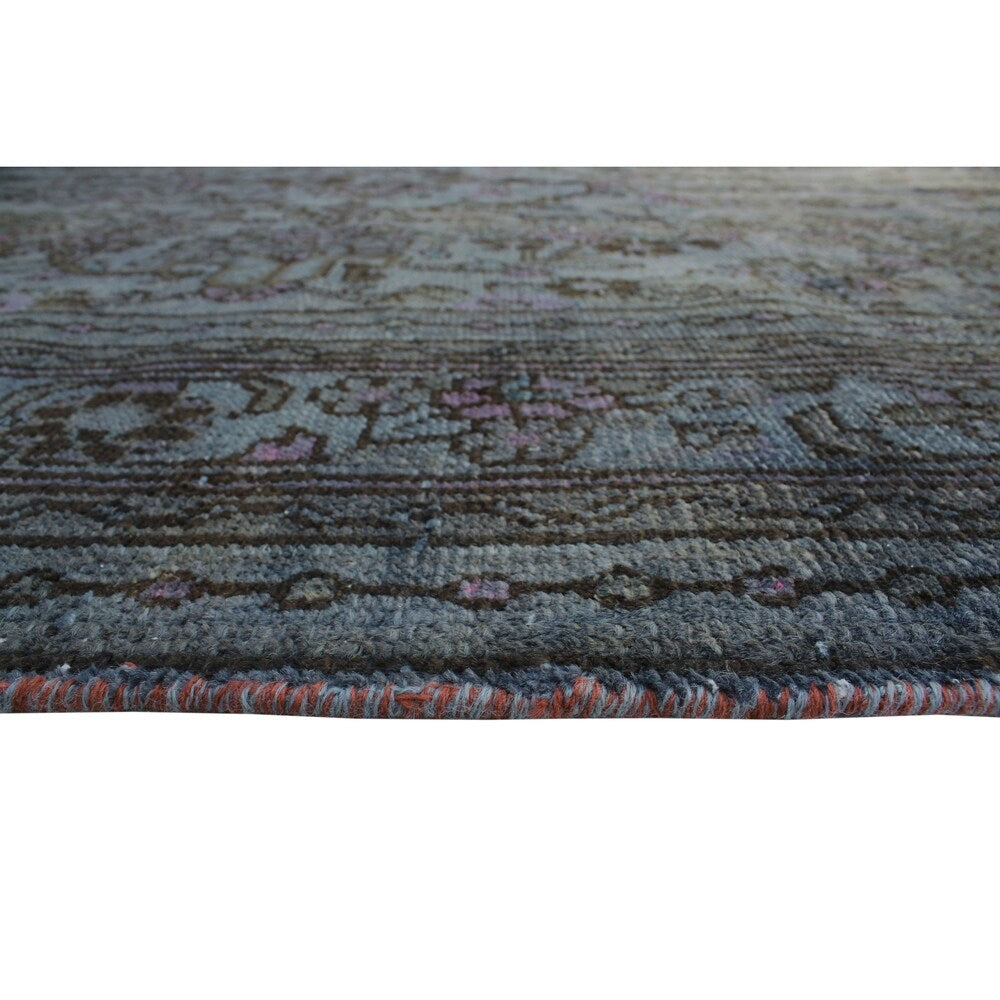 Vintage Distressed Overdyed Khorshed Grey/Brown Soft Area Rug