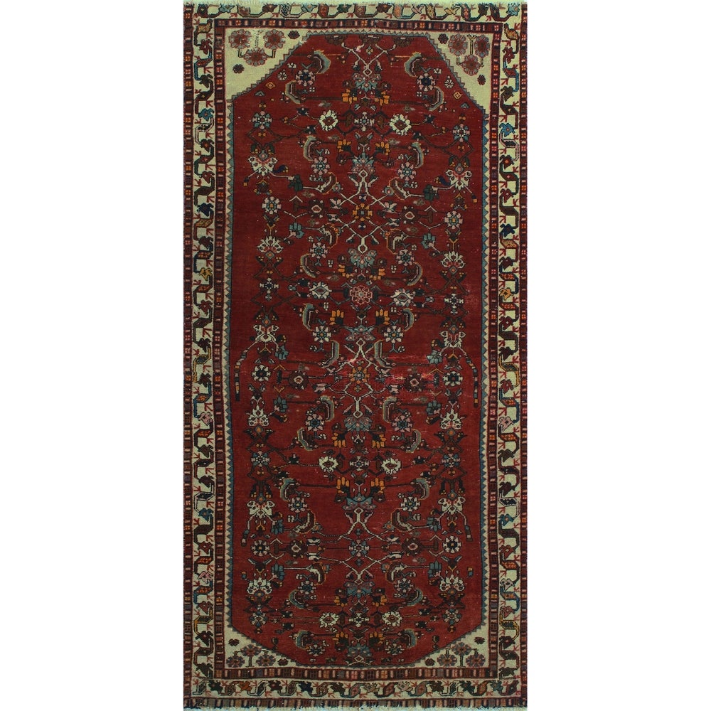 Vintage Distressed Rogers Red-Rust/Ivory Runner
