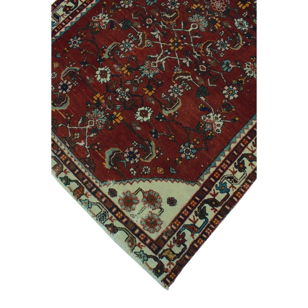 Vintage Distressed Rogers Red-Rust/Ivory Runner