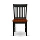 Norfolk Dining Chair with Plain Wood Seat in Black and Cherry Finish (Set of 2) - NFC-BCH-W