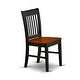 Norfolk Dining Chair with Plain Wood Seat in Black and Cherry Finish (Set of 2) - NFC-BCH-W