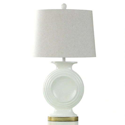 Norford Table Lamp - Rippled White And Painted Gold Base