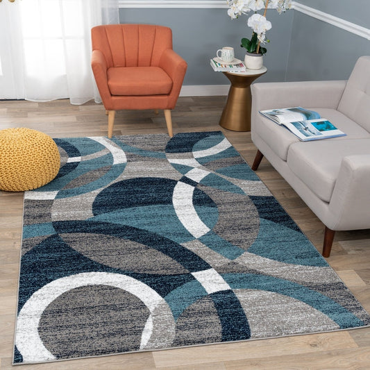 Geometric Circles Soft Area Rug