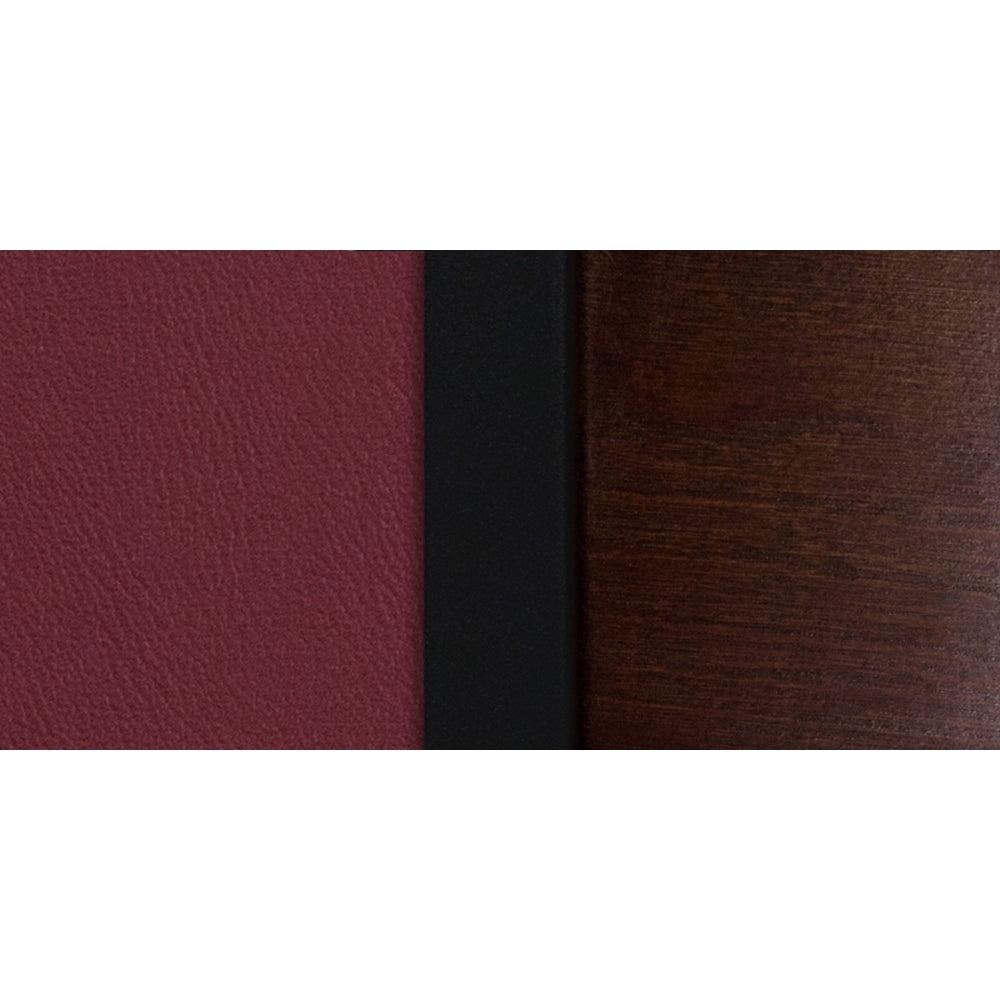 Offex HERCULES Series Black Decorative 3 Circle Back Metal Restaurant Chair - Walnut Wood Back, Burgundy Vinyl Seat