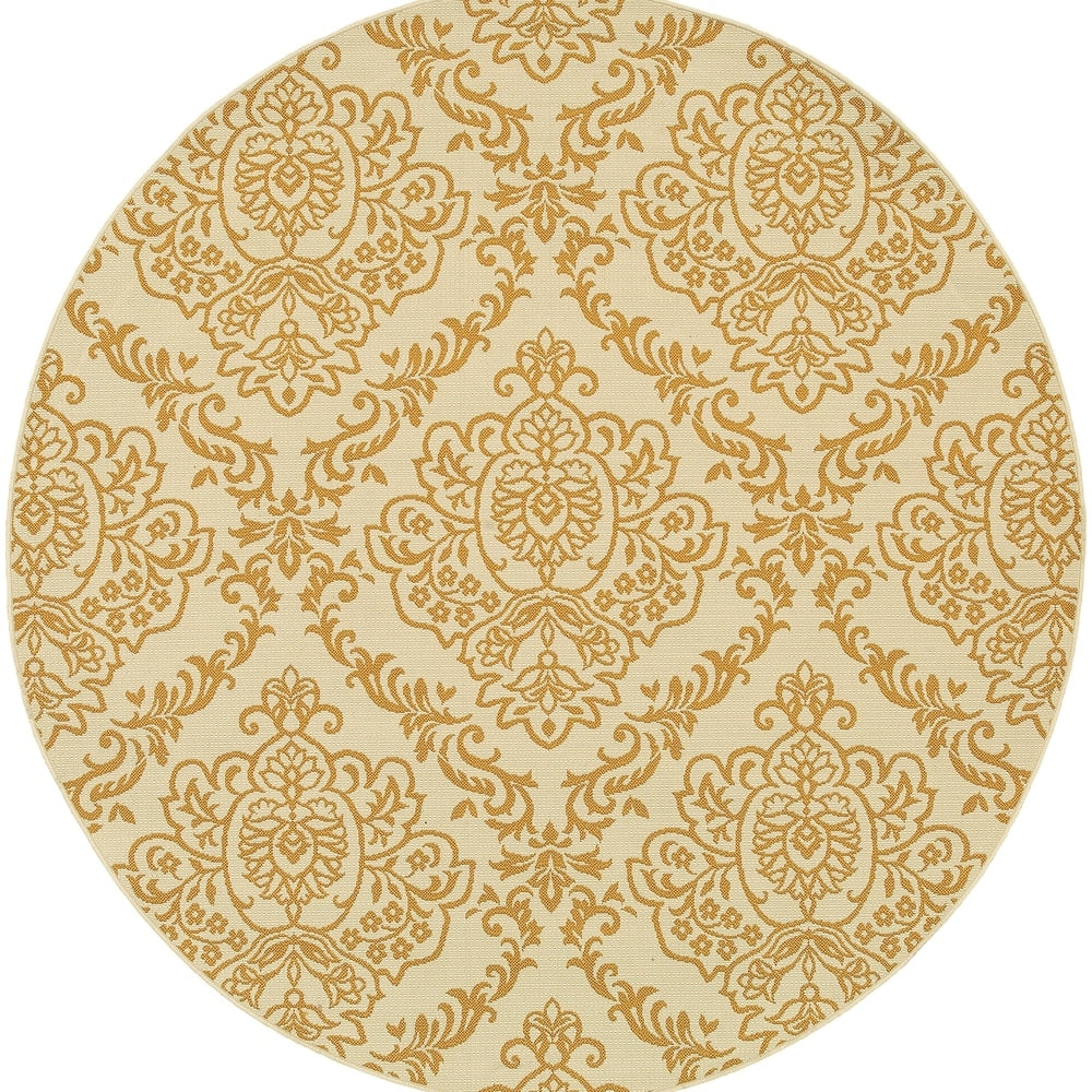Bletcher Floral Damask Indoor/ Outdoor Soft Area Rug