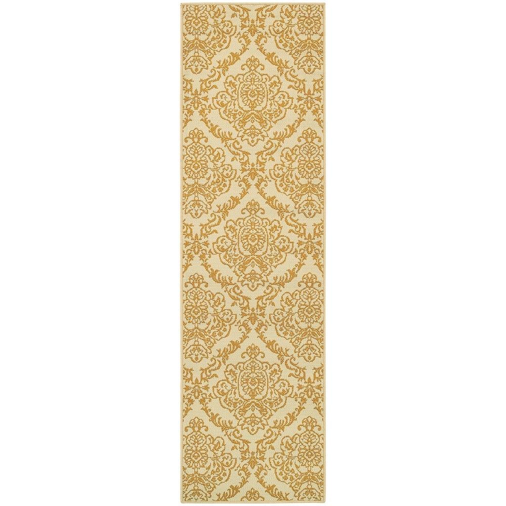 Bletcher Floral Damask Indoor/ Outdoor Soft Area Rug