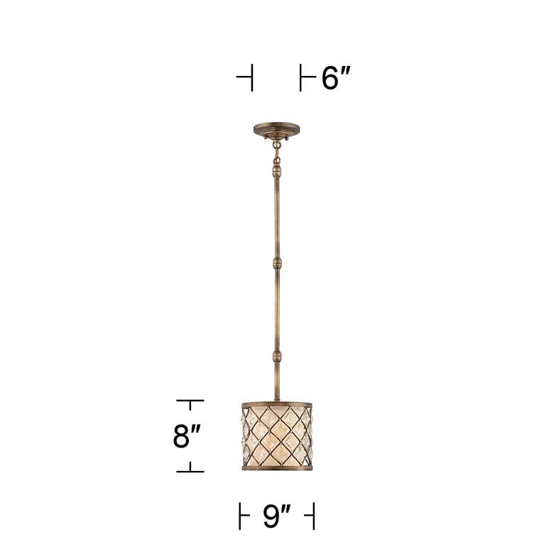Jeweled Golden Bronze 9" Wide Mini Pendant Light
