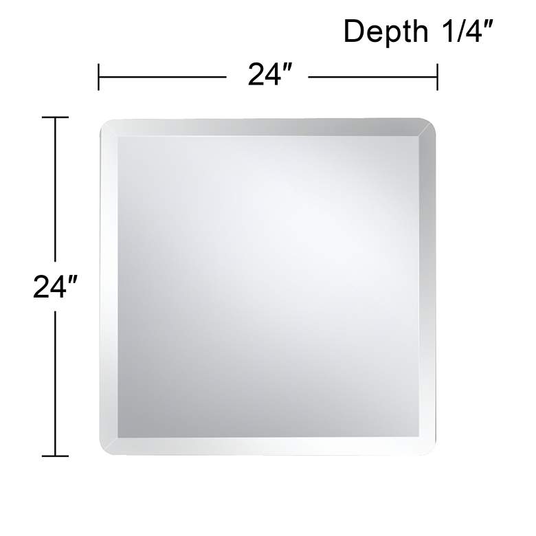 Square Frameless 24" Beveled Vanity Wall Mirror