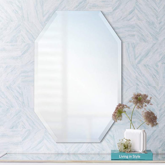 Octagonal Frameless 20" x 30" Beveled Wall Mirror