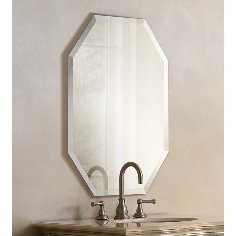 Octagonal Frameless 24" x 36" Beveled Wall Mirror