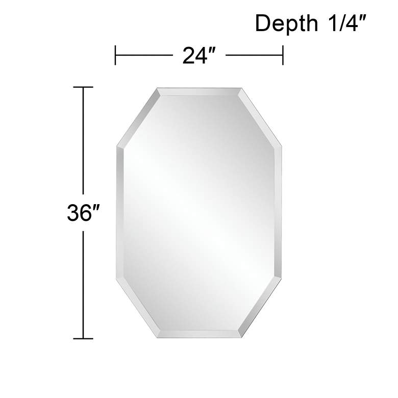Octagonal Frameless 24" x 36" Beveled Wall Mirror