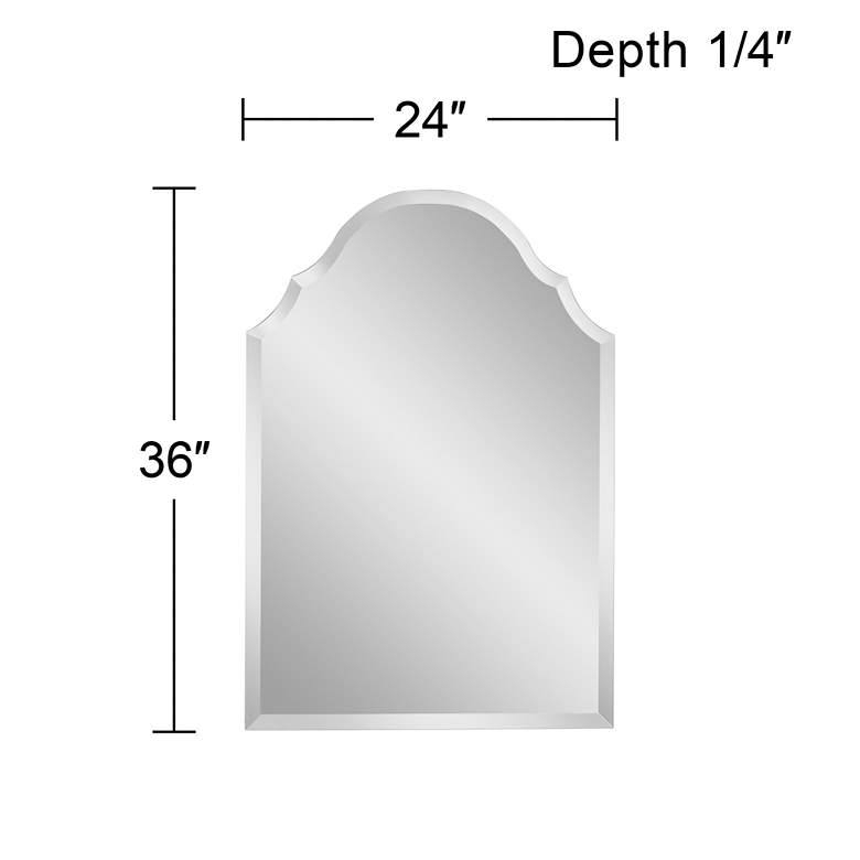 Adonia 24" x 36" Crown Frameless Beveled Wall Mirror