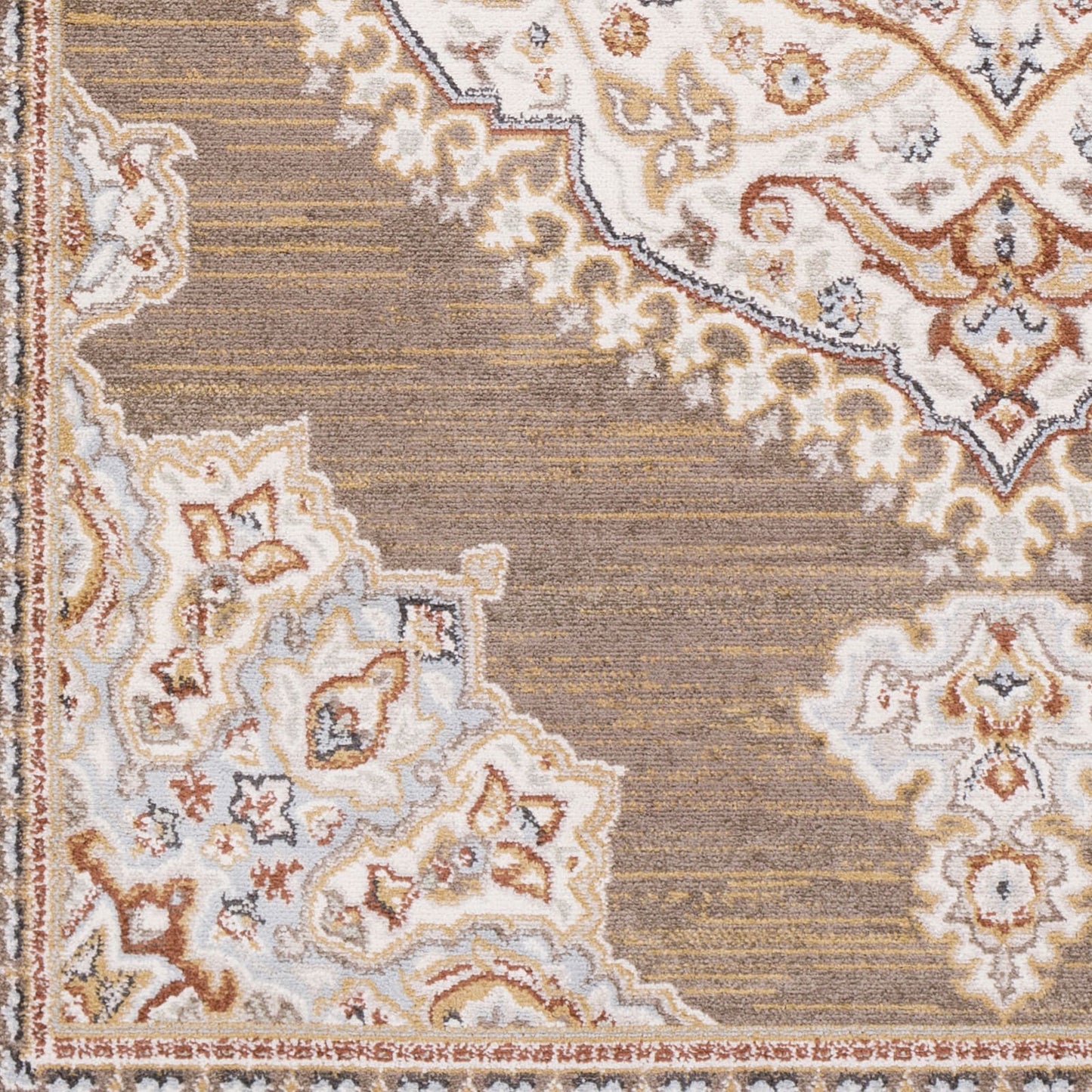 Vintage Ivory Brown Area Rug