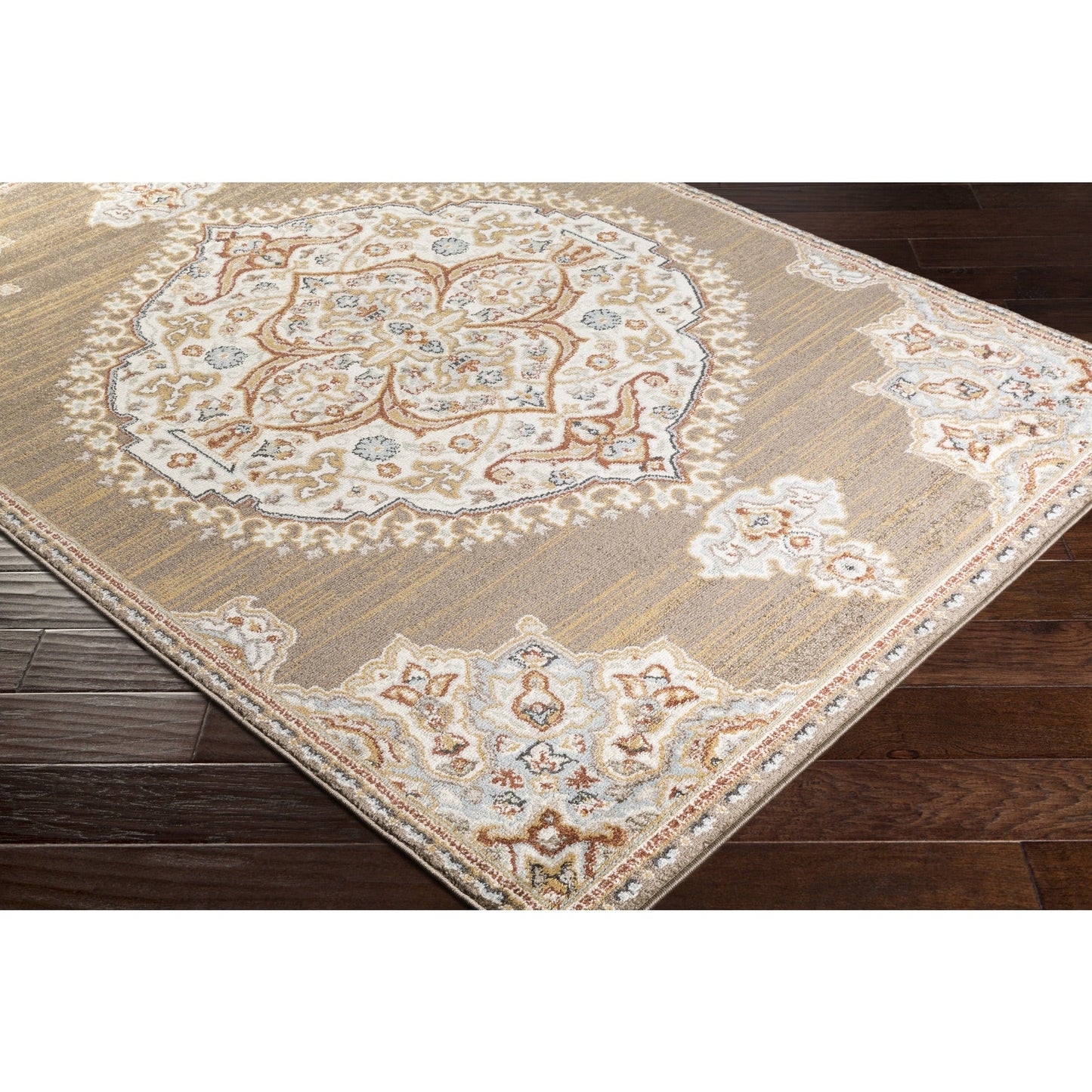 Vintage Ivory Brown Area Rug