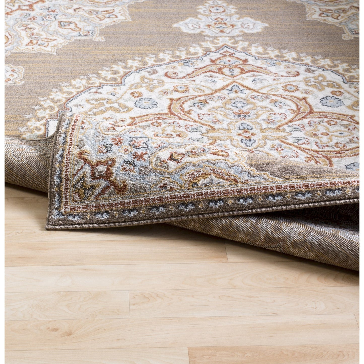 Vintage Ivory Brown Area Rug
