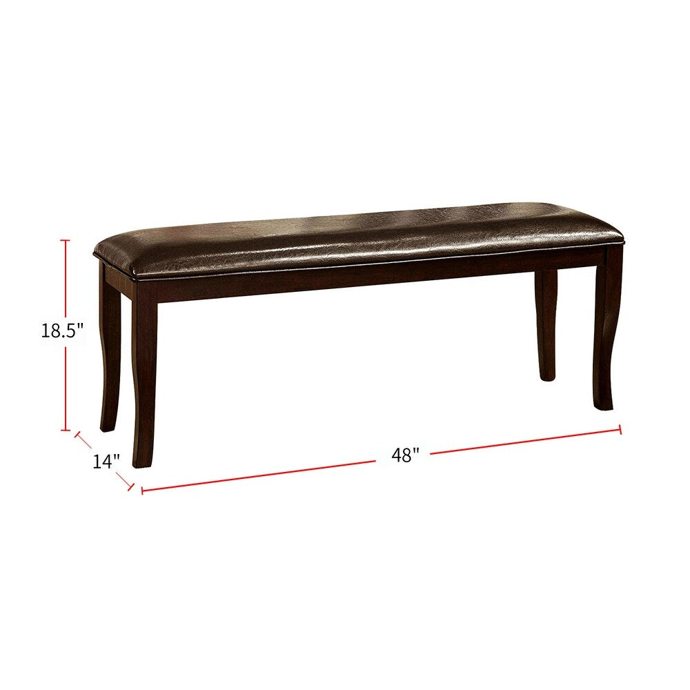 Padded Leatherette Seating Bench in Dark Cherry