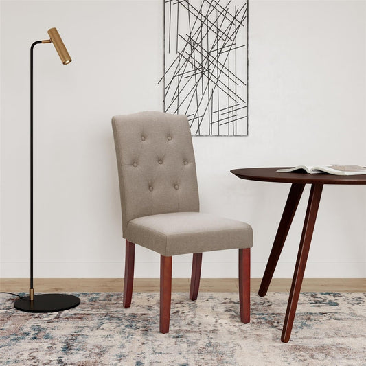 Parsons Upholstered Tufted Dining Chair,Taupe