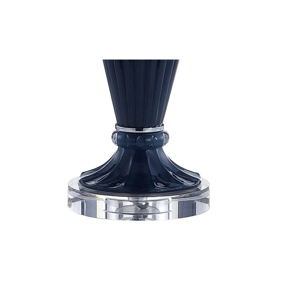 Pearl 32.5" Glass/Crystal LED Table Lamp, Navy