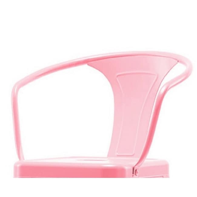 Pink Metal Chair with Arms - 28.5"H (SH17.5) x 20.5"W x 20"