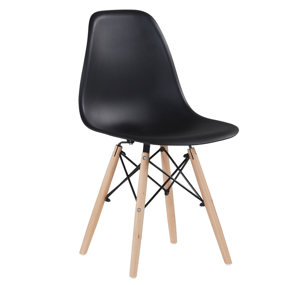 Plastic chair environmental protection PP material thickened seat surface solid wood leg dressing stool restaurant set of 2