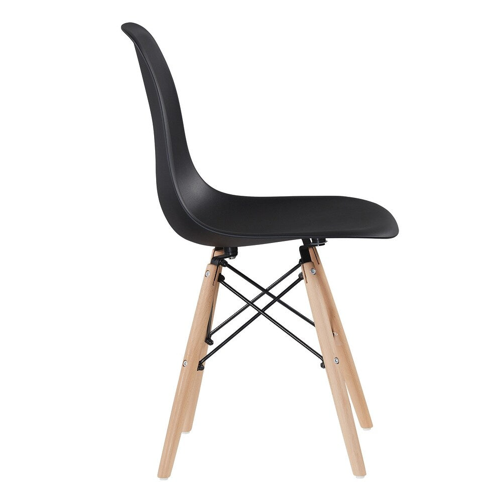 Plastic chair environmental protection PP material thickened seat surface solid wood leg dressing stool restaurant set of 2