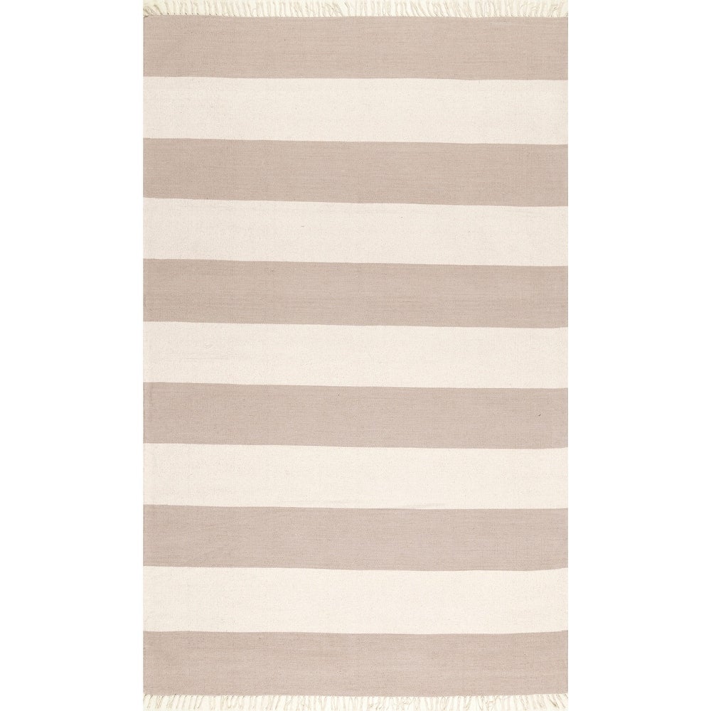 Casual Coastal Stripped Fringe Area Rug