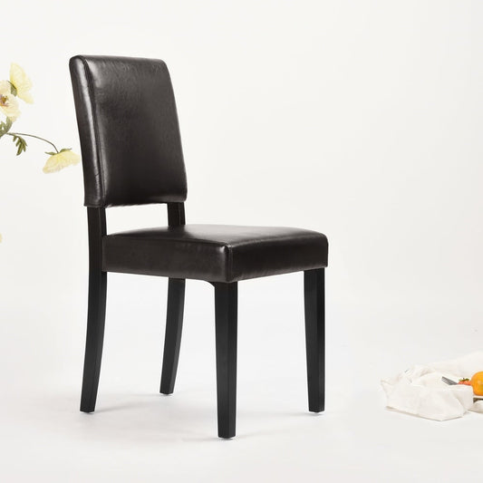 Porch & Den Swordfern Faux Leather Mid-century Modern Parson Dining Chairs - Grey