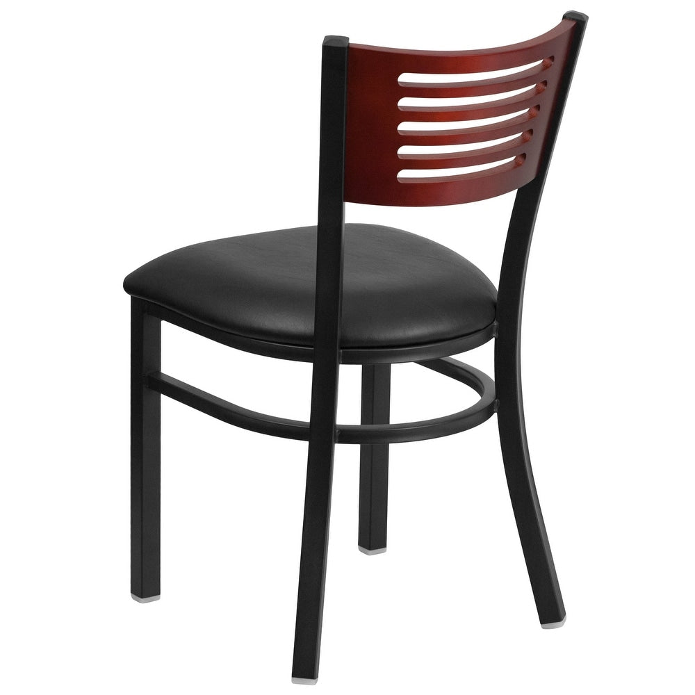 Decorative Slat Back Metal Restaurant Chair