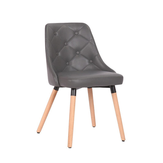 Porthos Home Dakari Dining Chairs, PU Leather Upholstery, Wooden Legs