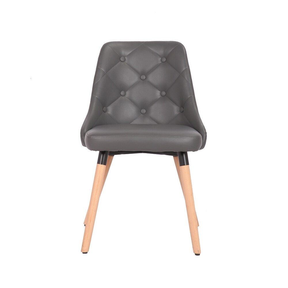 Porthos Home Dakari Dining Chairs, PU Leather Upholstery, Wooden Legs