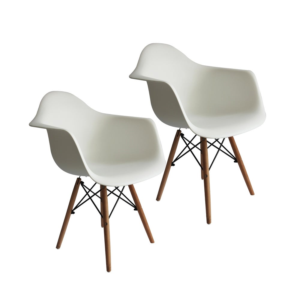 Porthos Home Eban Modern Dining Chairs, Polypropylene (PP) & Beech Wood, Set Of 2