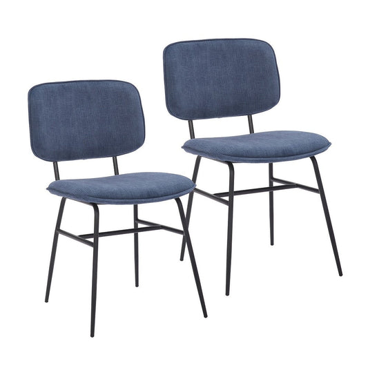 Porthos Home Efia Set of 2 Dining Chairs, Steel Frames, Armless - Grey