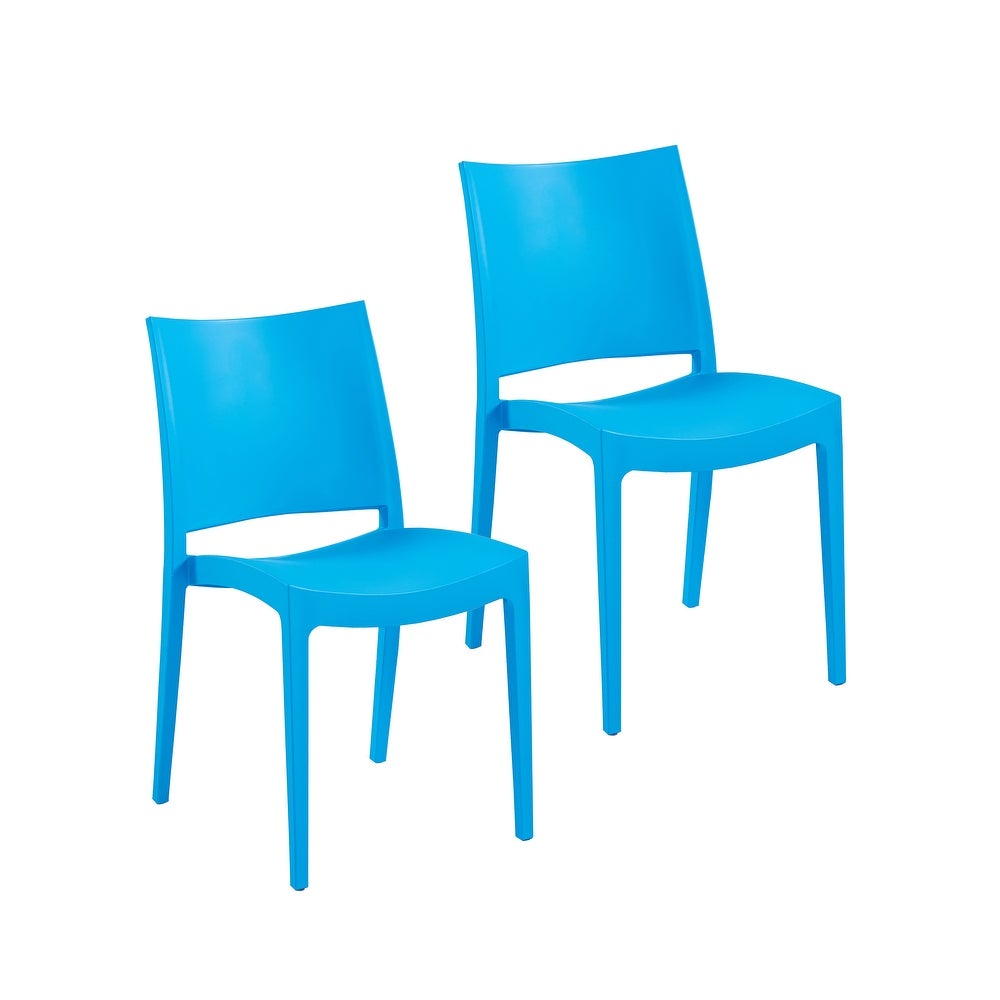 Porthos Home Ganiz Stackable Plastic Dining Chairs Set of 2