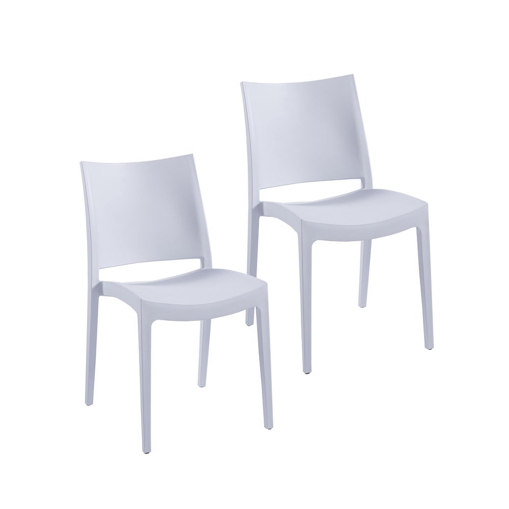 Porthos Home Ganiz Stackable Plastic Dining Chairs Set of 2