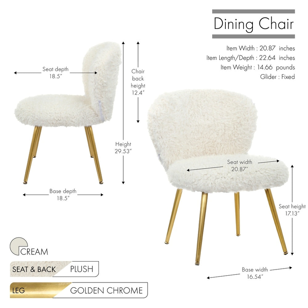 Porthos Home Hazel Dining Chairs, Plush Upholstery, Gold Metal Legs