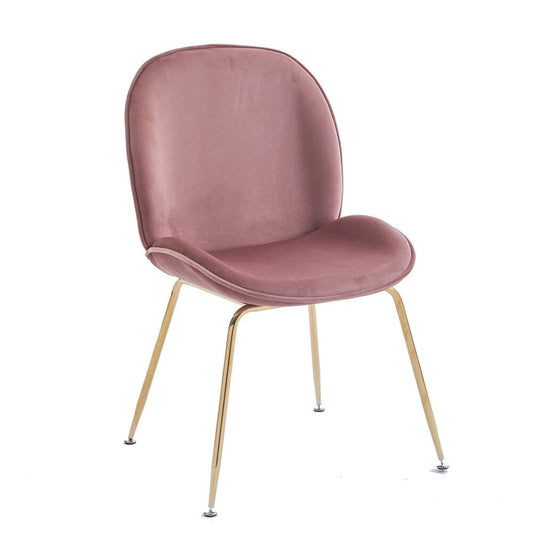 Porthos Home Otis Dining Chair, Suede Upholstery, Gold Legs, Armless