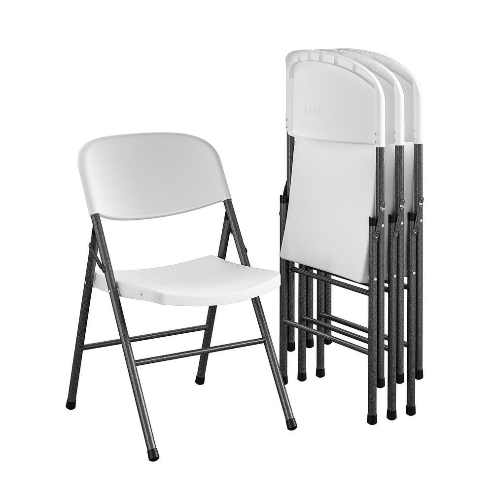 Premium Resin Folding Chair, 4Pack, White Joanna Home