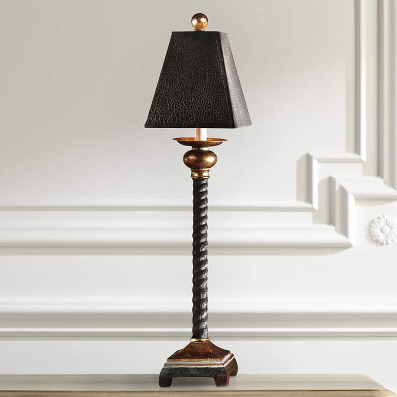 Bellcord Black and Bronze Buffet Table Lamp