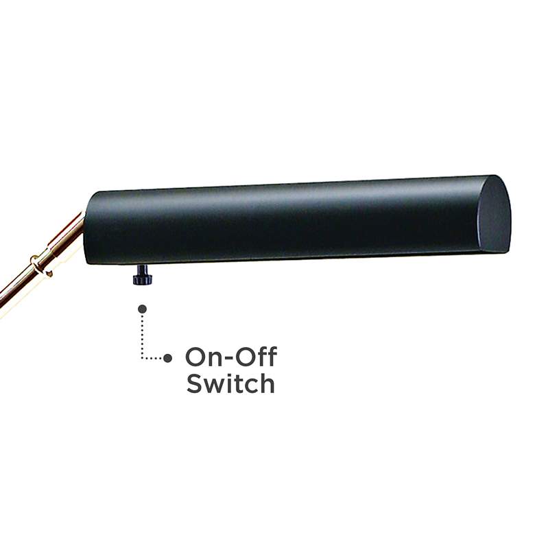 House of Troy Brass Arm Black High Grand Piano Desk Lamp