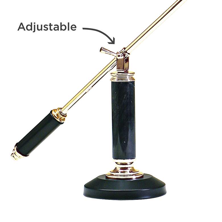 House of Troy Brass Arm Black High Grand Piano Desk Lamp